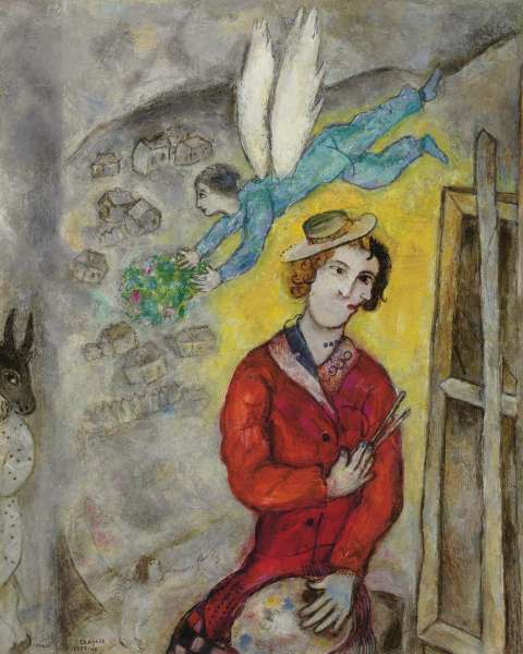 Марк Шагал (1887-1985). Автопортрет. 1939-40. Холст, масло. 80.8 x 65