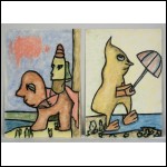 КОШЕЛОХОВ Борис (Боб) Николаевич (1942–2021) Фантастические существа. Два рисунка. 2000‑е