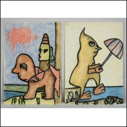 КОШЕЛОХОВ Борис (Боб) Николаевич (1942–2021) Фантастические существа. Два рисунка. 2000‑е