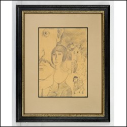 ПЯТНИЦКИЙ Владимир Павлович (1938–1978) Двойной портрет с памятником пионеру. Конец 1960‑х — начало 1970‑х