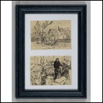 КРАСНОПЕВЦЕВ Дмитрий Михайлович (1925–1995) Иркутск. Два двусторонних рисунка. 1944