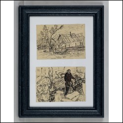 КРАСНОПЕВЦЕВ Дмитрий Михайлович (1925–1995) Иркутск. Два двусторонних рисунка. 1944