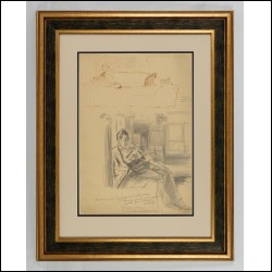 КУСТОДИЕВ Борис Михайлович (1878–1927) Мама. Стеллецкий. Два наброска на одном листе. 1900