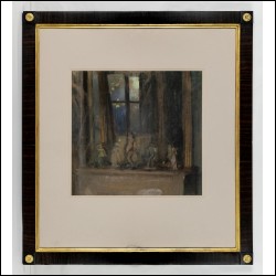 СОМОВ Константин Андреевич (1869–1939) Фарфоровые фигурки на каминной полке. 1928