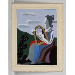 ЭКСТЕР Александра Александровна (1882–1949) Страница из рукописной книги стихов Сапфо «Поэзии». 1944