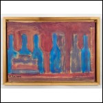 РОГИНСКИЙ Михаил Александрович (1931–2004) Голубые бутылки и книги на красном фоне. 1978