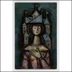 ТЫШЛЕР Александр Григорьевич (1898–1980) Девушка в шляпке «Город». Эскиз костюма к спектаклю «Балаганчик» А. Блока. 1960–70‑е