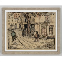 БУРЛЮК Давид Давидович (1882–1967) Уличная сценка в Арле. 1949