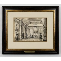 БЕНУА Александр Николаевич (1870–1960) Зал в замке. Эскиз к роману Т. Готье «Капитан Фракасс». Конец 1920‑х — 1940‑е