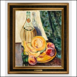 ПОЖИДАЕВ Григорий Анатольевич (1894–1971) Натюрморт с персиками и дыней. 1964