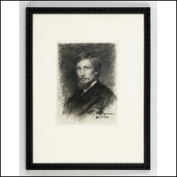 МАТЭ Василий Васильевич (1856–1917) Офорт «Портрет художника Виктора Михайловича Васнецова» по оригиналу И. Н. Крамского