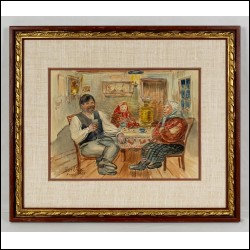 БУРЛЮК Давид Давидович (1882–1967) Чаепитие. 1956