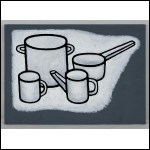 ЖЁЛУДЬ Аня (1981–2025) Кастрюля, чайник, кружка, ковшик. Из серии «Другая икона». 2018