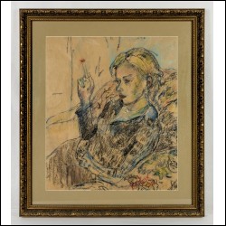 БУРЛЮК Давид Давидович (1882–1967) Молодая женщина с папиросой. 1930