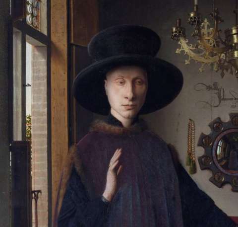 Ян ван Эйк. Портрет четы Арнольфини. 1434. Фрагмент