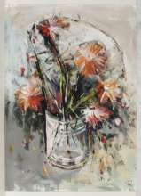 БАТЫНКОВ Константин Александрович (1959) Цветы. 2009. Бумага, акрил. 86 х 61